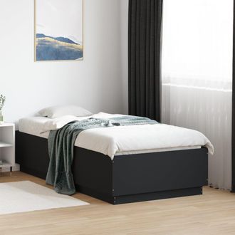 Berkfield Home Bed Frame with LED without Mattress Black 90x190 cm Single