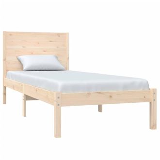 Berkfield Home Beautiful Bed Frame Solid Wood 90x190 cm Single in Light Tan