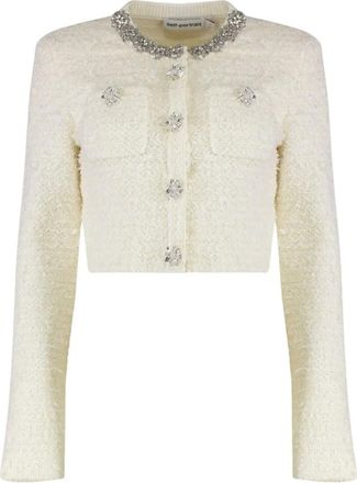 Self Portrait Cardigan con Adornos - Jackets - Mujer - Blanco - S
