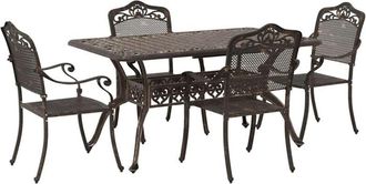 vidaXL Garden Dining Set 5 pcs Bronze Aluminium vidaXL