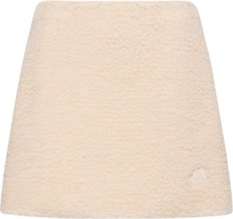 Moncler Teddy Mini Rok - Dames - Rokken - Beige - Maat: XS Viscose