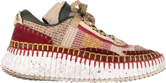 Chlo&eacute; Nama Mesh Sneakers in Multicolor Suede