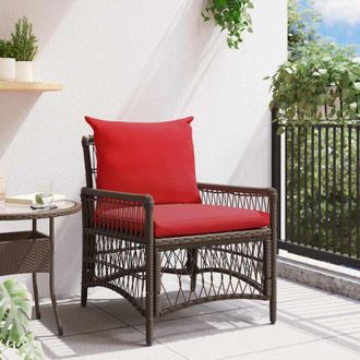 vidaXL Silla De Jard&iacute;n Marr&oacute;n 60 X 70 X 78cm Rat&aacute;n Sint&eacute;tico Vidaxl