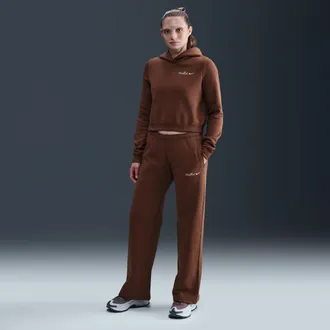 Nike Womens Nike Sportswear Phoenix Fleece Straight-Leg Sweatpants in Brown | IM7498-265