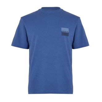 HUGO BOSS Hugo Heren geribd T-shirt (Medium Blauw)