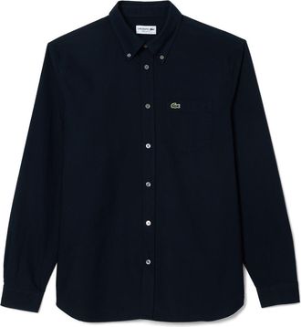 Lacoste Regular Fit Oxford Button-Down Shirt in Navy Blue at Nordstrom, Size 15.75