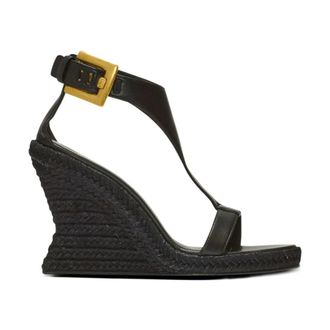 Balmain Anthem Wedge Espadrilles - female - Balmain - Wedges - Black - 4 UK - Shoes