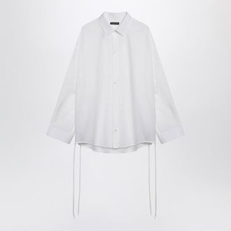Balenciaga White Cotton Shirt With Lace Up Details