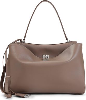 Balenciaga Brown Rodeo M Calf Leather Handbag-Donna