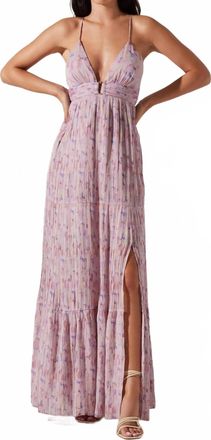 Astr Minari Dress In Lavender Multi