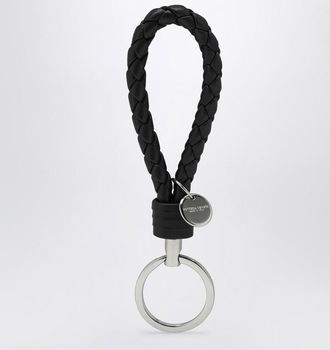 Bottega Veneta Black Intrecciato keychain