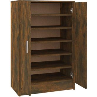 vidaXL Vidaxl - Shoe Cabinet Smoked Oak 60x35x92 cm Engineered Wood