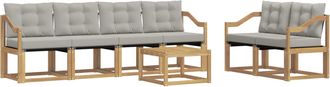 vidaXL Conjunto De Sof&aacute;s De Exterior 7 Uds. Blanco Y Gris Claro Vidaxl