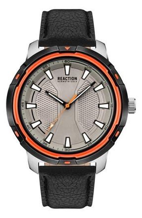 Kenneth Cole Reaction Classic Strap Watch, 48mm in Grey/Black at Nordstrom Rack