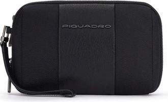 Piquadro Mens clutch bag in fabric - Heren - Tassen - Zwart - ONE Size - Tassen
