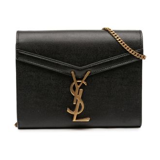 Saint Laurent Pre-owned Cross Body Bags, female, Black, Size: ONE SIZE Pre-owned Chain Wallet