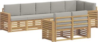 vidaXL Conjunto De Sof&aacute;s De Exterior 8 Uds. Blanco Y Gris Claro Vidaxl
