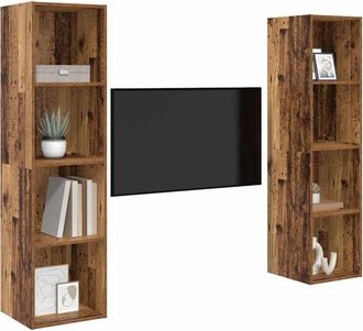 Berkfield Home TV Cabinet 2 pcs Brown 37 x 37 x 142.5 cm Engineered wood