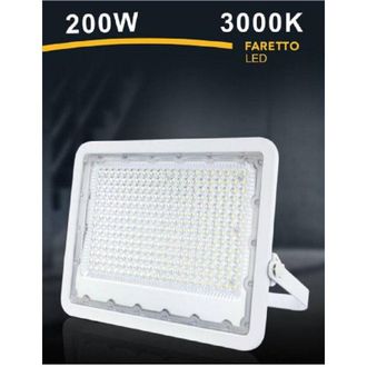 Trade Shop Trade Shop Traesio - Trade Shop - Faro Led 200 Watt Ultra Slim Esterno Bianco Ip65 Luce 6500k 4000k 3000k Fs200w-b