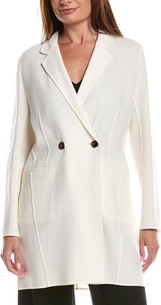 Lafayette 148 New York Wool Double Button Straight Blazer