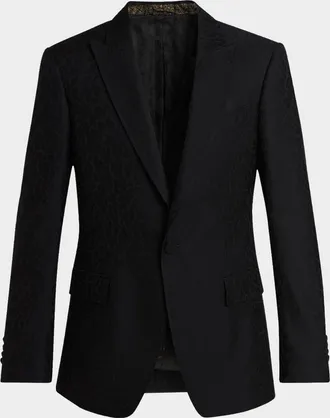 Etro Men & apos;s Leopard-Jacquard Single-Breasted Sport Coat