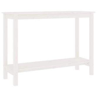 vidaXL Mesa Consola De Madera Maciza De Pino Blanco 110x40x80 Cm Vidaxl