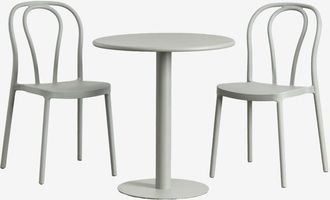 Sklum Sklum - Set De Mesa Redonda &Oslash;70 Cm Y 2 Sillas De Jard&iacute;n Mizzi