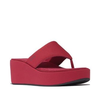 FitFlop Platfforms Wedge Toe Post in Burnt Berry at Nordstrom, Size 11