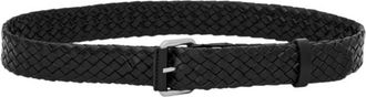 Saint Laurent Woven Leather Motorcycle Belt, Size 85