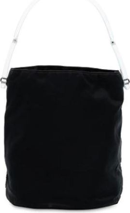 Prada Pre-owned Bucket Bags, female, Black, Size: ONE SIZE Pre-owned Nylon Bucket Bag