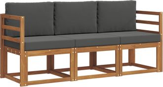 vidaXL Conjunto De Sof&aacute;s De Exterior 3 Uds. Natural Y Antracita Vidaxl