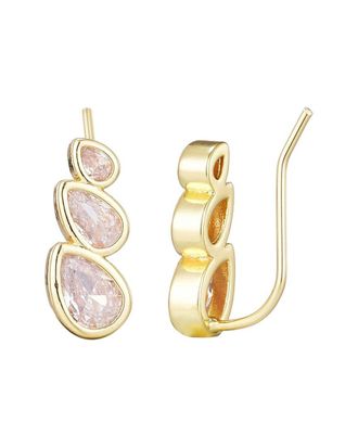 Adornia Adornia 14K Plated Crystal Climber Earrings