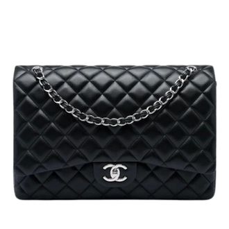 Chanel Pre-owned Classic Double Flap Shoulder Bag - Dames - Pre-owned - Zwart - Maat: ONE Size Leer