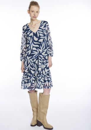 Zabaione Meshkleid ZABAIONE Ne44vra, Damen, Gr. XL, N-Gr, blau (n219 navy), Web, Obermaterial: 92% Polyester, 8% Elasthan, bedruckt, normal, V-Ausschnitt, elas