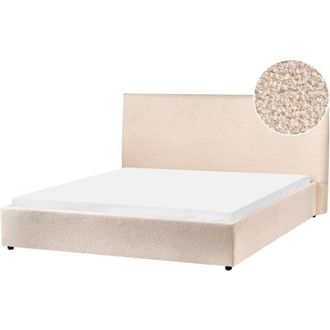 Beliani Cama De Agua Moderna De Boucl&eacute; Beige 160 X 200 Cm Tradicional Vaucluse