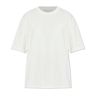 Ami T-Shirts, female, Beige, Size: 2XS T-shirt with logo