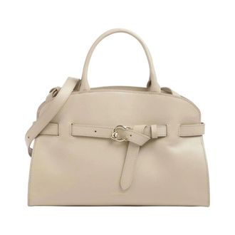 Coccinelle Sabine Large - Dames - Handtassen - Beige - ONE Size - Leer - Tassen