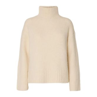 Selected Hoge Hals Gebreide Trui - Dames - Coltruien - Beige - L - Truien & Vesten