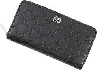 Gucci Black Leather Long Wallet (Bi-Fold) (Pre-Owned)