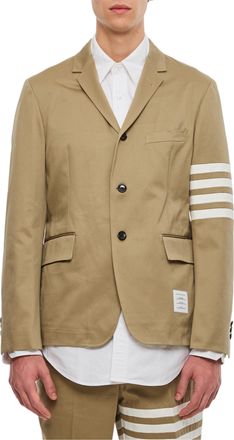 Thom Browne Single-Breasted Cotton Twill Sport Jacket with Iconic Sleeve Stripes