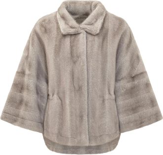 VALENTINI 1972 Eco Nerts Kunstbont Jas - Dames - Jassen - Grijs - XS - Polyester - Jassen