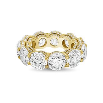Diana M. Jewels 14kt yellow gold 3.00cts Lab-Grown Round Diamond Eternity Band with Micro Pav&eacute;