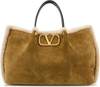 Valentino Garavani Beige Logo Medium Tote