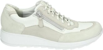 Durea Sportieve Lage Damesschoenen Beige Dessin - Dames - Sneakers - Beige - 38 1/2 EU - Leer - Schoenen