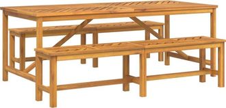 vidaXL Garden Dining Set 3 pcs Brown 200 x 90 x 74 cm vidaXL