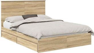 vidaXL Storage Bed with Drawer Sonoma Oak 150 x 200 cm Engineered Wood vidaXL