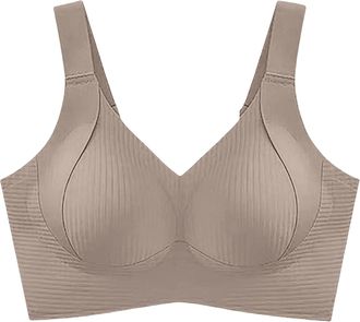 Generic Bras for Sagging Breasts Women UK Push Up Sports Ribbed Wireless Wire Free Push-Up Adjustable Wire-Free Minimiser Support Lift Breathable Bra Comfort 