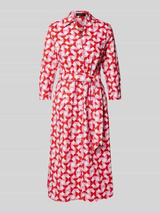 More & More More & More Knielanges Kleid mit Bindegürtel in Rot, Größe 46