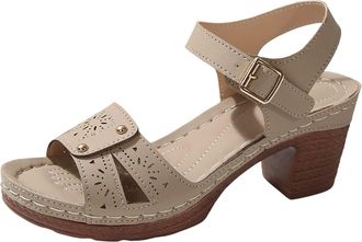 Generic Summer Shoes for Women UK Ladies Open Toe Orthopedic Wedge Sandals Wide Fit Comfort Cushioned Chunky Block Heels Slingback Sandals Footwear Fashion We