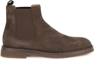 Brunello Cucinelli Mens Chelsea Boots Mocha Suede